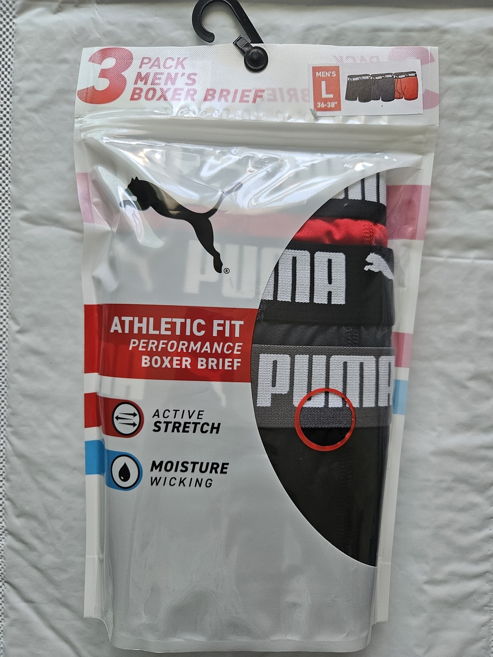 Puma Men's Boxer Briefs Pack - Black, Red, Gray